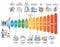 Decibel scale measurement examples with Db volume comparison outline diagram