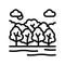 deciduous forests line icon vector illustration