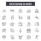 Decision line icons, signs, vector set, outline illustration concept