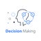 Decision making, neurology or behavior concept, brain research