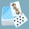 Deck of cards with two items on vector illustration