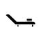 Deck chair black glyph icon