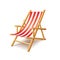 Deck chair isolated on white vector