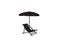 Deck chair umbrella summer beach holiday symbol icon