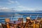 Deck chairs on cruise ship