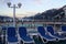 Deck chairs on a cruise ship in Alaska