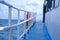 The deck of the ferry sails across the Andaman Sea on a hot summer day. Tropical sea views from the passenger ferry deck. Travel