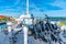 Deck of Gil Eannes rescue ship moored at Viana do Castelo in Portugal