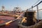 Deck of an old water ship - rusty, antique details of ancient te