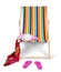 Deckchair isolated on a white background