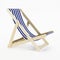 Deckchair over white background.