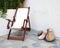 Deckchair in tranquil yard corner