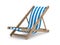 Deckchair on white background. Isolated 3D