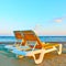 Deckchairs on a beach