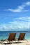 Deckchairs on Beach, Cebu, Philippines