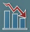 Declining business report bar chart