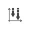 Declining graph vector icon