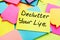 Declutter your life written by hand on the sheet