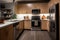 decluttered kitchen with sleek and modern appliances, sleek countertops, and ample storage