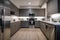 decluttered kitchen with sleek and modern appliances, sleek countertops, and ample storage