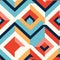 Deco-inspired Geometric Pattern With Squares And Triangles