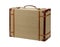 Deco Wood Burlap Suitcase with clipping path