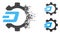 Decomposed Dotted Halftone Dash Process Gear Icon
