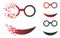 Decomposed Dotted Halftone Professor Smiley Icon
