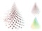 Decomposed Pixel Halftone Dotted Abstract Cone Icon