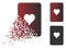 Decomposed Pixel Halftone Hearts Playing Card Icon