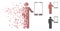 Decomposed Pixel Halftone Man Holds Smartphone Icon