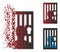Decomposed Pixel Halftone Prison Locked Door Icon