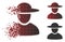Decomposed Pixelated Halftone Hat Man Icon