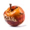 Decomposing Rotten Peach Unhealthy Eating Concept in Spoiled Fruit, Mold Growth, Generative Ai