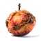 Decomposing Rotten Peach Unhealthy Eating Concept in Spoiled Fruit, Mold Growth, Generative Ai