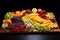 deconstructed fruit salad on a minimalist plate