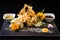 deconstructed tempura, showing each ingredient