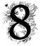 Decor floral numeral eight