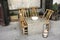 Decor furniture stone table and bamboo chair chinese style for prepare and making tea ceremony, also called the Way of tea