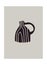 Decor printable art. Hand drawn ceramic vase against gray backdrop. Vector illustration