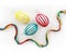 Decorate Easter eggs multi-colored embroidery threads