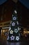 A decorated artificial christmas tree in Melrose Arch in Johannesburg