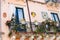 Decorated balcony of urban house in Taormina