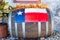 Decorated Barrel in Front of a Texas Building