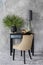 Decorated, black console table