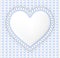 Decorated blue-gray heart label illustration