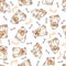 Decorated bulldog pattern