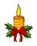 Decorated burning candle christmas illustration