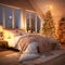 decorated Christmas bedroom generated by AI tool