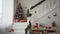 Decorated Christmas room with beautiful pine tree